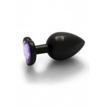 Large Heart Gem Metal Butt Plug - Black/Purple | Jewel Butt Plugs