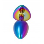 No.33 Small Metal Butt Plug with Heart Jewel - Multicolour | Jewel Butt Plugs