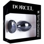 Μεταλλική Πρωκτική Σφήνα με Κυκλικό Κόσμημα Dorcel Diamond Metal Medium Butt Plug - Μαύρο | Πρωκτικές Σφήνες με Κόσμημα