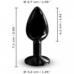 Μεταλλική Πρωκτική Σφήνα με Κυκλικό Κόσμημα Dorcel Diamond Metal Small Butt Plug - Μαύρο | Πρωκτικές Σφήνες με Κόσμημα