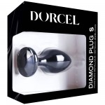 Μεταλλική Πρωκτική Σφήνα με Κυκλικό Κόσμημα Dorcel Diamond Metal Small Butt Plug - Μαύρο | Πρωκτικές Σφήνες με Κόσμημα