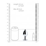 Large Round Gem Metal Butt Plug - Silver/Transparent | Jewel Butt Plugs