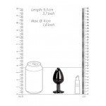 Large Round Gem Metal Butt Plug - Black/Trasparent | Jewel Butt Plugs