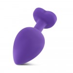 Πρωκτική Σφήνα Σιλικόνης με Κόσμημα Καρδιά Brighty Large Silicone Heart Jewel Butt Plug - Μωβ/Ροζ | Πρωκτικές Σφήνες με Κόσμημα