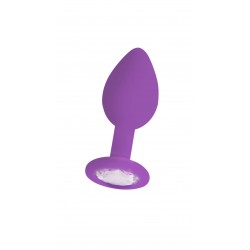 Regular Diamond Silicone Butt Plug - Purple