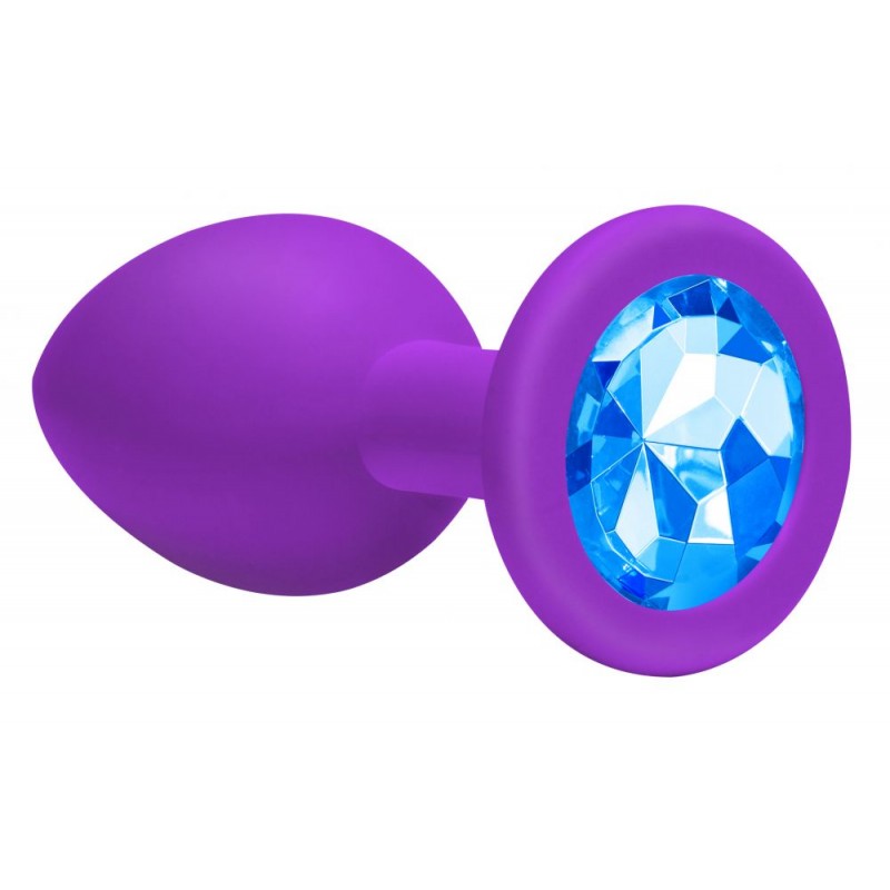 Πρωκτική Σφήνα Σιλικόνης με Κυκλικό Κόσμημα Emotions Cutie Medium Silicone Jewel Butt Plug - Μωβ/Μπλε | Πρωκτικές Σφήνες με Κόσμημα