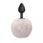 Emotions Fluffy Tail Silicone Butt Plug - Black/White | Tail Butt Plugs