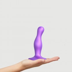 Curvy Plug Small Silicone Premium Dildo with Suction Cup - Purple