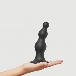 Plug Beads Large Silicone Premium Dildo with Suction Cup - Black | Strap On Dildos