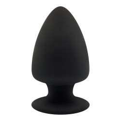 Cone Shaped Silicone Large Butt Plug - Black