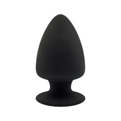 Cone Shaped Silicone Medium Butt Plug - Black