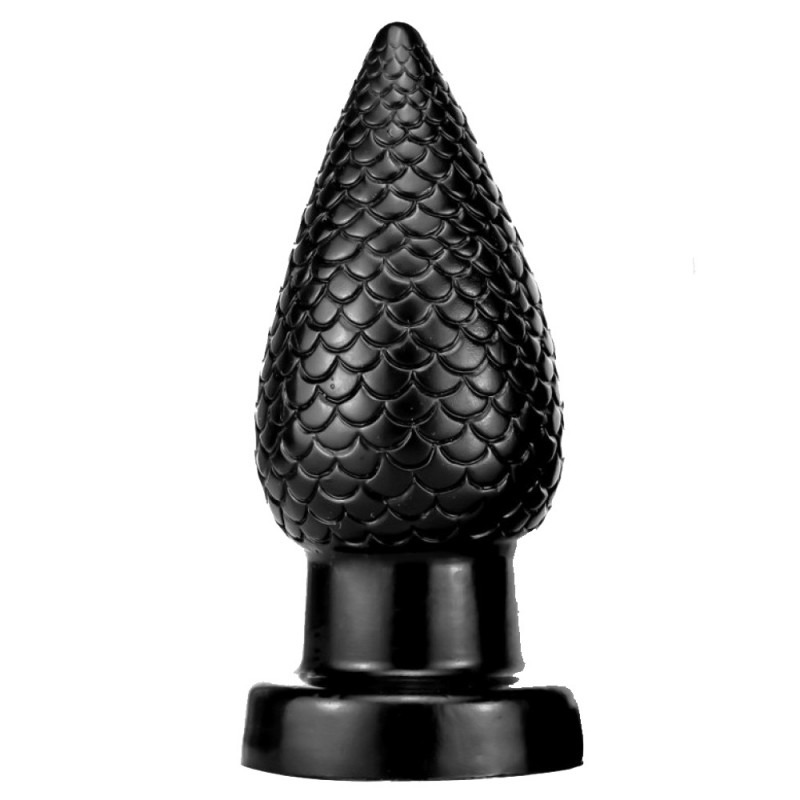 Μεγάλη Πρωκτική Σφήνα Σιλικόνης με Ανάγλυφη Επιφάνεια Pine Cock Silicone Butt Plug - Μαύρη | Μεγάλα Dildo & Dildo για Fisting