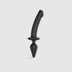 Ομοίωμα Πέους Σιλικόνης & Πρωκτική Σφήνα Switch Plug In XX-Large Semi Realistic Dildo with Butt Plug - Μαύρο | Ομοιώματα Πέους