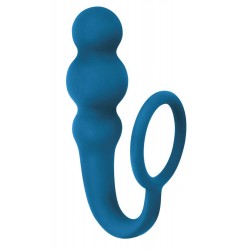 Legend Spice it Up Beaded Silicone Butt Plug with Cock Ring - Blue | Butt Plugs