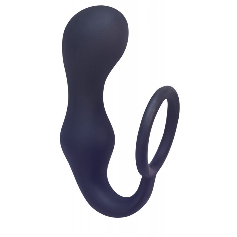 Πρωκτική Σφήνα Σιλικόνης με Δαχτυλίδι Πέους Backdoor Douple Pleasure Silicone Butt Plug with Cock Ring - Μαύρη | Πρωκτικές Σφήνες