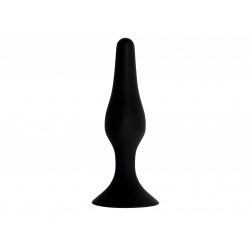 Πρωκτική Σφήνα Σιλικόνης με Βεντούζα E4 Silicone Butt Plug with Suction Cup - Μαύρη | Πρωκτικές Σφήνες