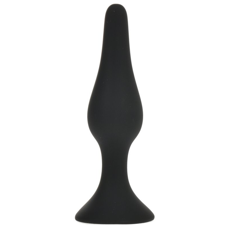 Πρωκτική Σφήνα Σιλικόνης με Βεντούζα XL Silicone Butt Plug with Suction Cup - Μαύρη | Πρωκτικές Σφήνες