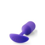 Πρωκτική Σφήνα Σιλικόνης με Εσωτερικές Μπάλες B-Vibe Silicone Snug Plug 2 Medium Weighted Butt Plug - Μωβ | Πρωκτικές Σφήνες