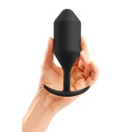 Πρωκτική Σφήνα Σιλικόνης με Εσωτερικές Μπάλες B-Vibe Silicone Snug Plug 5 XL Weighted Butt Plug - Μαύρη | Πρωκτικές Σφήνες