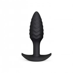 Wavy Ribbed Silicone Butt Plug - Black | Butt Plugs