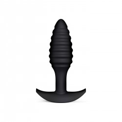 Spiral Ribbed Silicone Butt Plug - Black | Butt Plugs