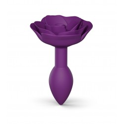 Open Rose Small Silicone Butt Plug - Purple