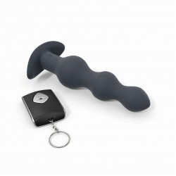Medium Deep Secret Remote Controlled Vibrating Silicone Anal Beads - Black | Anal Beads