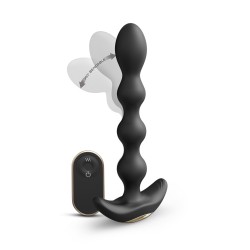 Remote Controlled Vibrating Silicone Flexi Balls - Black | Anal Beads