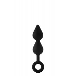 Διπλή Πρωκτική Σφήνα Σιλικόνης με Λαβή Fantasstic XL Double Drop Silicone Butt Plug - Μαύρη