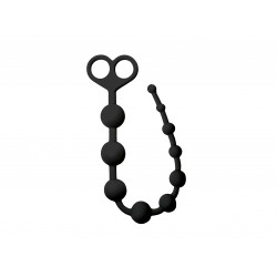 E3 Silicone Anal Beads with Handle - Black | Anal Beads