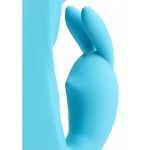 Κυρτός Rabbit Δονητής Σιλικόνης με Ραβδώσεις Ribbed Ultra Soft Silicone G-Spot Rabbit Vibrator - Μπλε | Rabbit Δονητές
