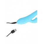 Ribbed Ultra Soft Silicone G-Spot Rabbit Vibrator - Blue | Rabbit Vibrators