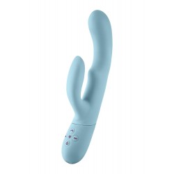 FemmeFunn Swinging Balai Premium Curved Silicone Rabbit Vibrator - Blue