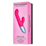 Premium Rabbit Δονητής με Ραβδώσεις FemmeFunn Delola Premium Ribbed Silicone Rabbit Vibrator - Ροζ | Rabbit Δονητές