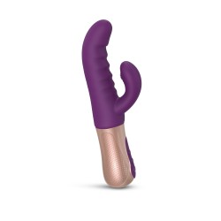 Sassy Bunny Thrusting & Tapping Silicone Rabbit G-Spot Vibrator - Purple