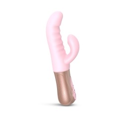 Sassy Bunny Thrusting & Tapping Silicone Rabbit G-Spot Vibrator - Pink