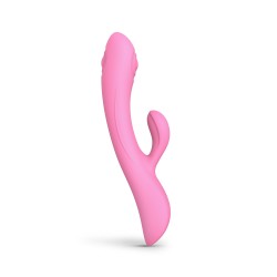 Bunny & Clyde Premium Tapping Silicone Rabbit Vibrator - Pink