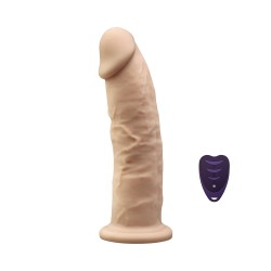 Dual Density 17,5 cm Remote Silicone Realistic Vibrator with Suction Cup - Flesh