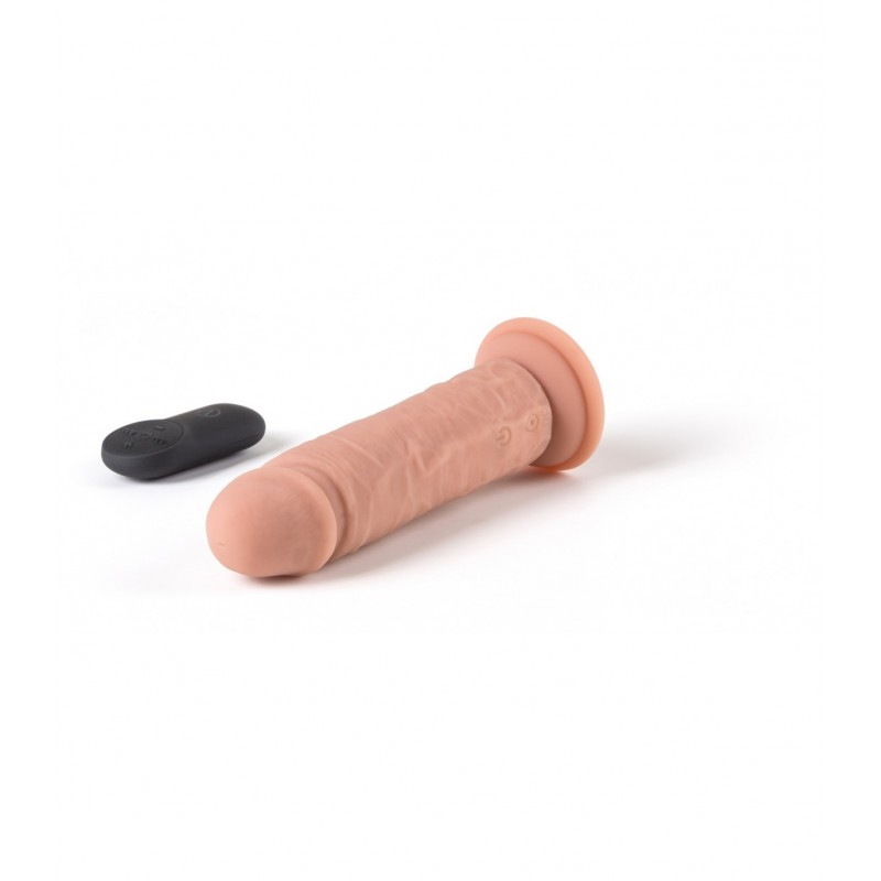 R11 Remote Controlled Realistic Silicone Vibrator with Suction Cup - Flesh | Realistic Vibrators