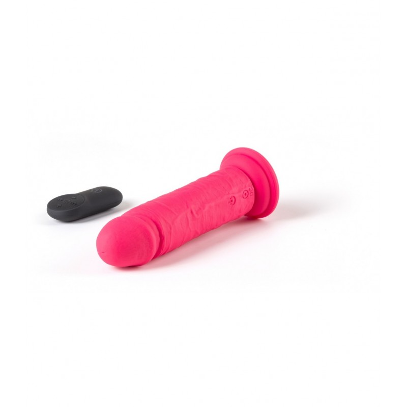 R11 Remote Controlled Realistic Silicone Vibrator with Suction Cup - Pink | Realistic Vibrators