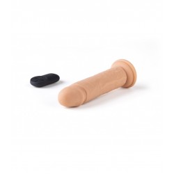 R15 Remote Controlled Realistic Silicone Vibrator with Suction Cup - Flesh | Realistic Vibrators