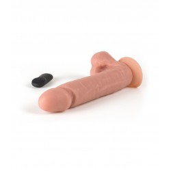 R6 Remote Controlled Realistic Silicone Vibrator with Suction Cup 24,5 cm - Φυσικό Χρώμα | Realistic Vibrators