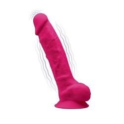 Dual Density 20 cm Silicone Realistic Vibrator with Balls & Suction Cup - Pink | Realistic Vibrators