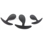 Σετ Μίνι Πρωκτικές Σφήνες Σιλικόνης Mini Silicone Curved Butt Plut Set - Μαύρο | Σετ Πρωκτικές Σφήνες