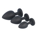E13 Silicone Round Jewel Butt Plug - Red/Black | Butt Plug Sets