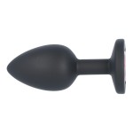Σετ Πρωκτικές Σφήνες Σιλικόνης με Κυκλικό Κόσμημα E13 Silicone Round Jewel Butt Plug - Μαύρο/Κόκκινο | Σετ Πρωκτικές Σφήνες