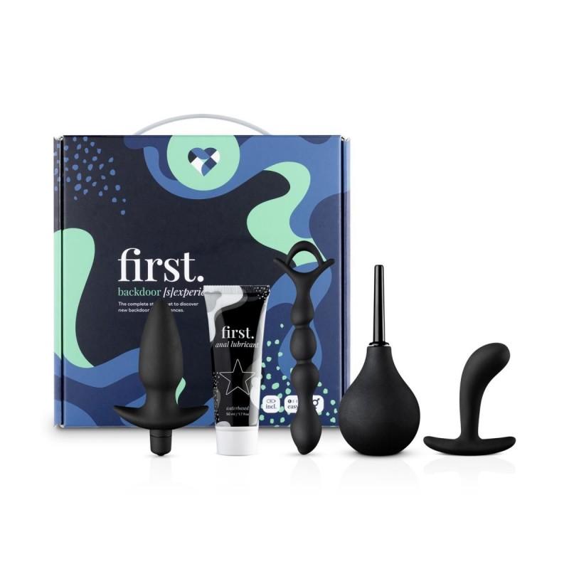 First Backdoor Sexperience Anal Starter Set - Black | Vibrator Kits