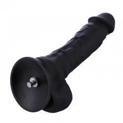Ομοίωμα Πέους Σιλικόνης με Φλέβες & Όρχες 21 cm για Hismith Sex Machines - Μαύρο | Sex Machines