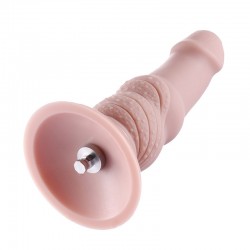 Large Silicone Dildo with Ribs 18 cm for Hismith Sex Machines - Flesh | Sex Machines