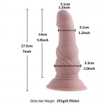 Πρωκτικό Ομοίωμα Πέους Σιλικόνης με Ραβδώσεις 18 cm για Hismith Sex Machines - Φυσικό Χρώμα | Sex Machines